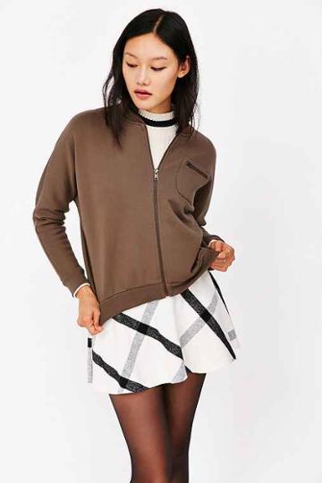 silence + Noise Zip It Bomber Jacket,green,l