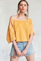 Urban Outfitters Silence + Noise Asymmetrical Off-the-shoulder Tee,orange,xs/s