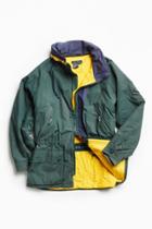Urban Outfitters Vintage Nautica Green + Yellow '90s Prep Sport Windbreaker Jacket