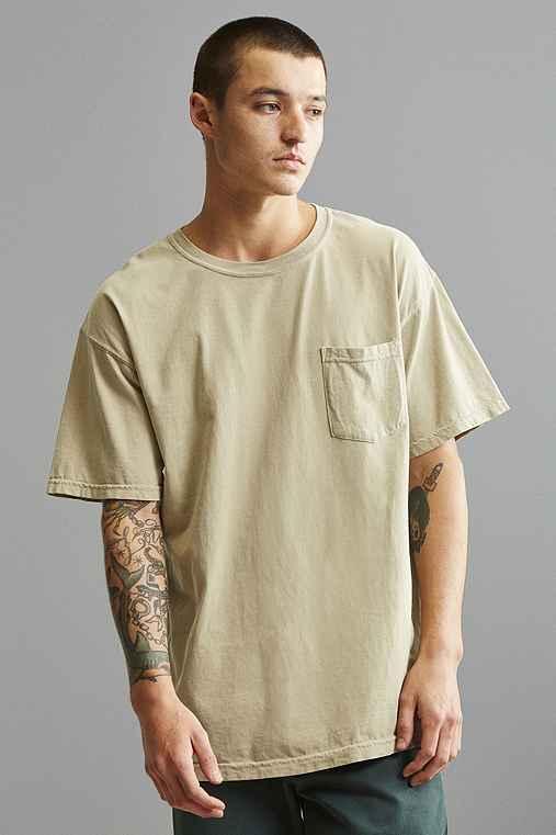 Urban Outfitters Comfort Colors Pocket Tee,khaki,s