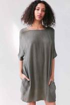 Urban Outfitters Silence + Noise Gauzy Woven Cocoon Dress,olive,l