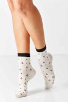 Urban Outfitters Conversational Crew Sock,red,one Size