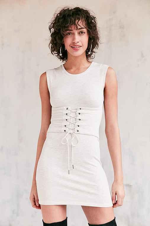 Urban Outfitters Silence + Noise Muscle Tee Corset Dress,tan,l