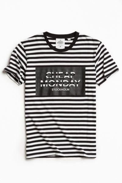Urban Outfitters Cheap Monday Standard Stripe Logo Tee