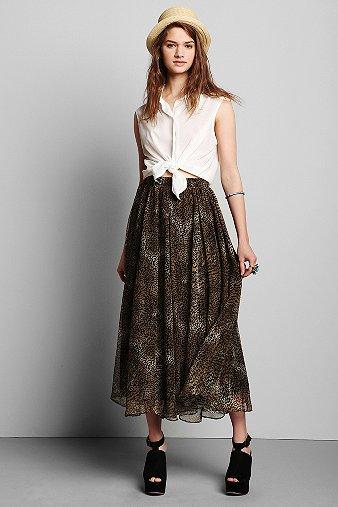Vintage '80s Leopard Print Maxi Skirt