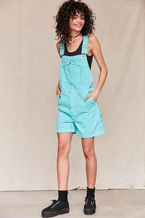 Urban Outfitters Urban Renewal Recycled '90s Overdyed Overall Short,sky,l