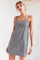Urban Outfitters Cooperative Straight Neck Gingham Dress,black & White,8