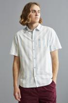 Urban Outfitters Uo Broad Stripe Short Sleeve Button-down Shirt