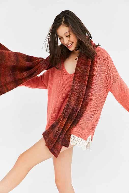 Urban Outfitters Ombre Boucle Scarf,orange,one Size