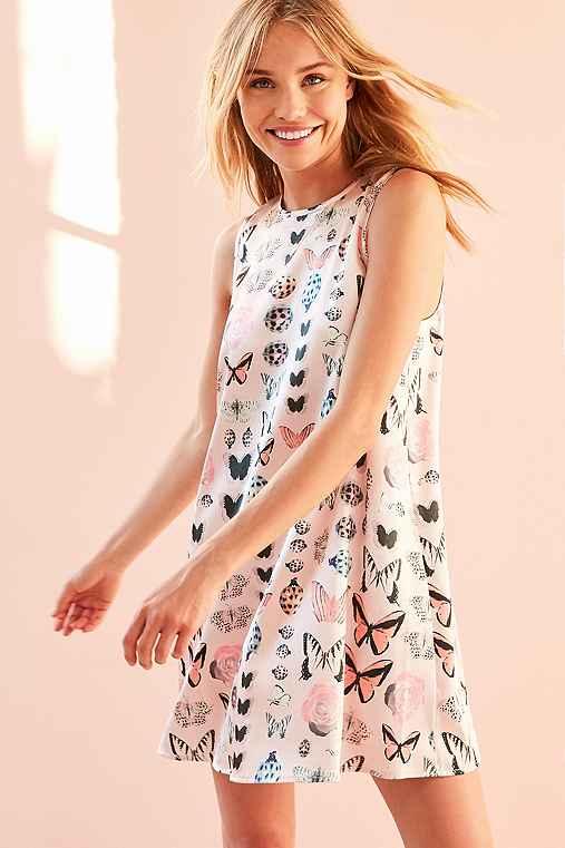 Urban Outfitters Kimchi Blue Carmine Satin Frock Mini Dress,pink,xs