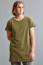 Urban Outfitters Wide Neck Super Long Tee,olive,s