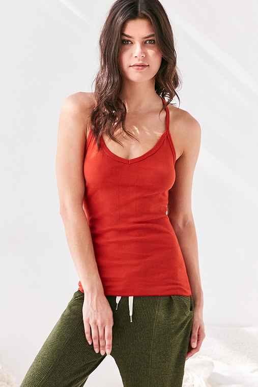 Urban Outfitters Out From Under Drop Needle Y-back Cami,dark Orange,m