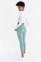 Urban Outfitters Bdg Girlfriend Velvet High-rise Pant,turquoise,29