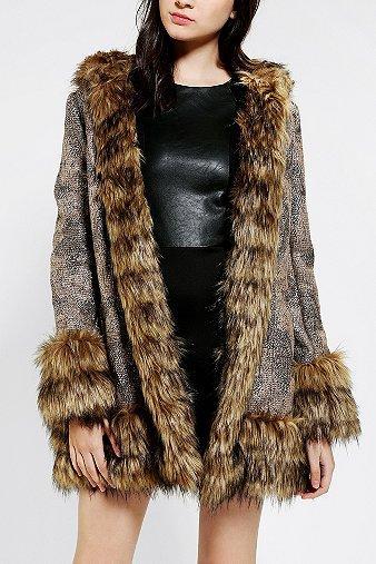 Minkpink Magic Carpet Faux Fur-trim Coat