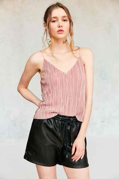 Urban Outfitters Silence + Noise Baby Pleat Slip Cami,peach,m