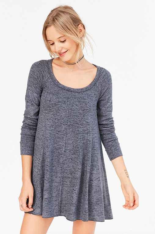 Urban Outfitters Bdg Aiden Cozy Swing Mini Dress,grey,xs