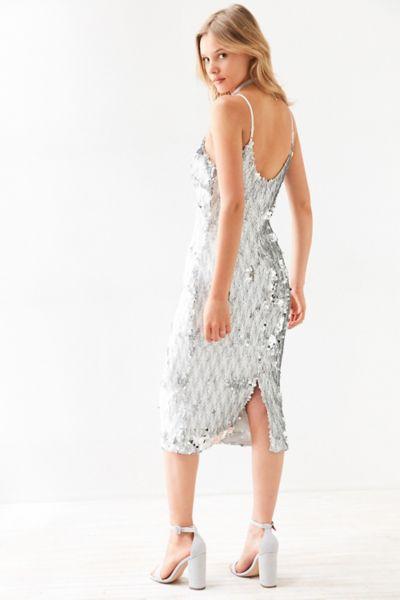 Urban Outfitters Dress The Population Nina Sequin Bodycon Midi Slip Dress