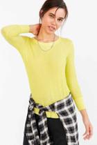 Urban Outfitters Project Social T Ivy Thermal Tee,yellow,xs