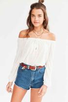 Urban Outfitters Ecote Cooper Off-the-shoulder Top,white,l