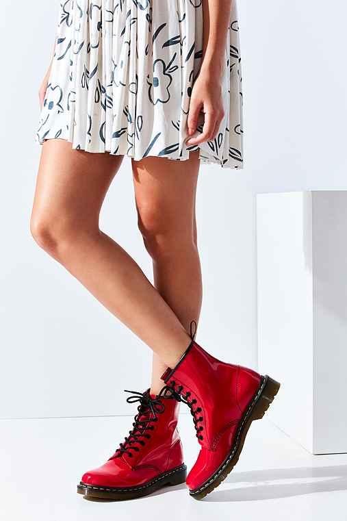 Urban Outfitters Dr. Martens 1460 Patent Leather Boot,red,9