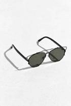 Urban Outfitters Extended Brow Bar Aviator Sunglasses,black,one Size