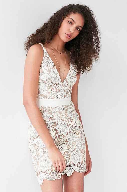 Urban Outfitters Dress The Population Ava Lace Dress,ivory,s