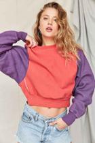 Urban Outfitters Urban Renewal Recycled Overdyed Reverse Weave Sweatshirt,purple,s/m