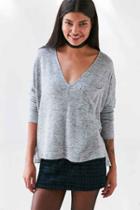 Urban Outfitters Bdg Blake V-neck Pocket Pullover Sweater,grey,m