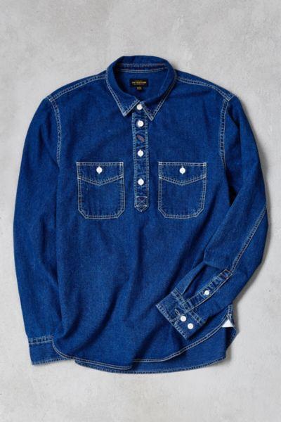 Cpo Indigo Denim Long-sleeve Popover Shirt