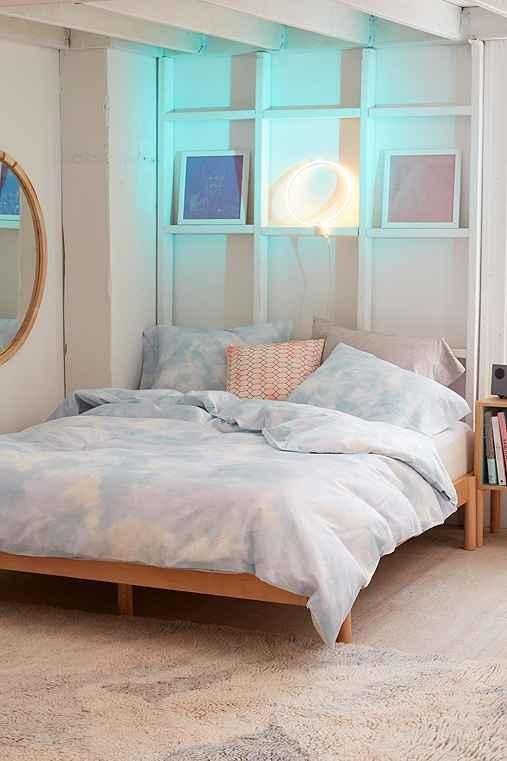Urban Outfitters Subtle Tie-dye Duvet Cover,blue Multi,full/queen