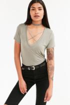Urban Outfitters Project Social T Karlie Cross-front Deep-v Tee