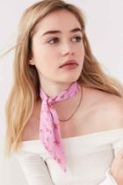 Urban Outfitters Patterned Neck Tie Scarf,pink,one Size