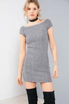 Urban Outfitters Silence + Noise Ribbed Off-the-shoulder Bodycon Mini Dress