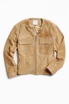 Urban Outfitters Uo Collarless Suede Jacket