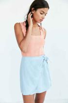 Urban Outfitters Kimchi Blue Ruffle Rib Shell Sweater,coral,xs