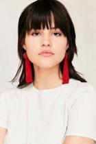 Urban Outfitters Vanessa Mooney Astrid Knotted Tassel Earring,red,one Size