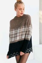 Urban Outfitters Silence + Noise Gunner Plaid Sweater,blue Multi,m/l