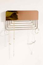 Urban Outfitters Hanging Rectangle Mirror Jewelry Organizer,rose,one Size