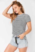 Urban Outfitters Bdg Sienna Stripe Crew-neck Tee,blue,l