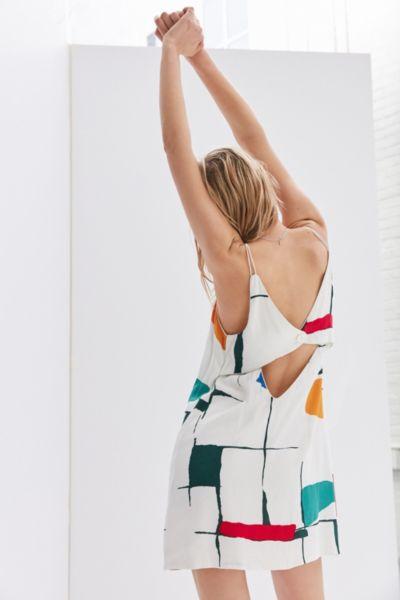 Silence + Noise Ella Printed Crepe Shift Mini Dress