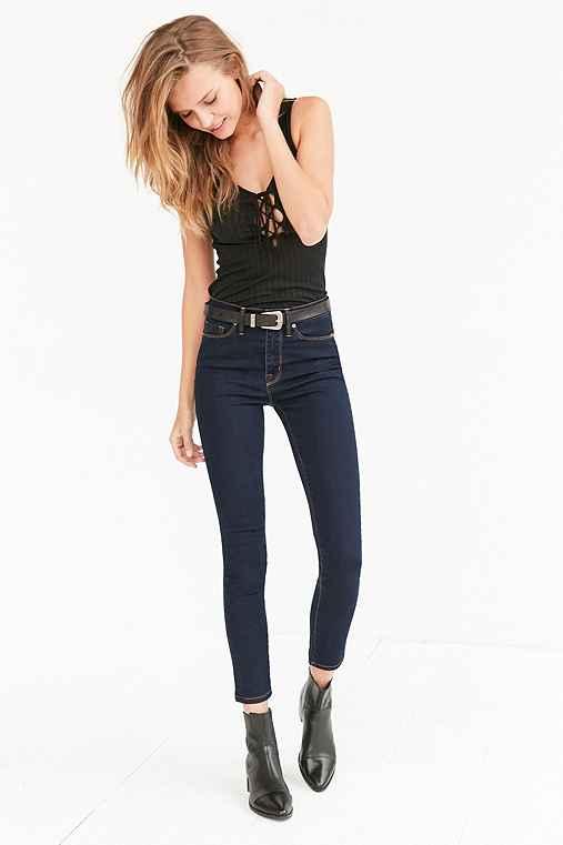 Urban Outfitters Bdg Twig High-rise Crop Skinny Jean  Darkest Blue,rinsed Denim,32