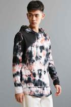 Urban Outfitters Feathers Crystal Wash Double Layer Hooded Long Sleeve Tee,black Multi,xl