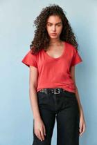 Urban Outfitters Bdg Cancel Out Scoopneck Tee,red,xs