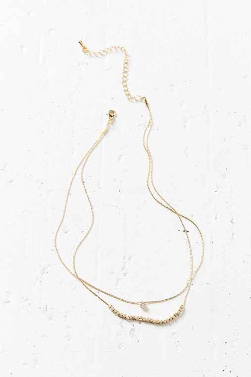 Urban Outfitters Grace Short Layering Necklace,gold,one Size
