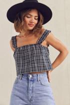 Urban Renewal Remade Plaid Ruffle Cropped Tank Top
