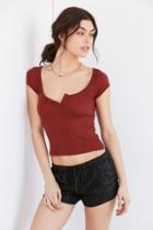 Urban Outfitters Out From Under Cap Sleeve Henley Tee
