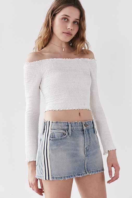 Urban Outfitters Bdg Skate Striped Denim Mini Skirt,indigo,xs