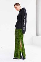 Urban Outfitters Silence + Noise Jackie Velvet Leopard Maxi Skirt,green,xs