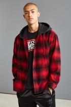 Urban Outfitters Uo Hooded Flannel Button-down Shirt