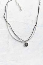 Urban Outfitters Shine Black Charm Necklace,silver,one Size